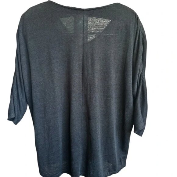 Garnet Hill Black V-Neck Knit Top XS Loose Fit Lightweight Pullover - Picture 6 of 7